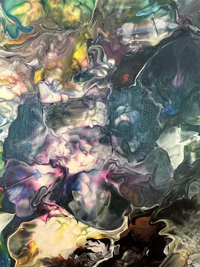 Sea & Flowers. Abstract. Acrylic. Canvas. 24 x 30 sm.