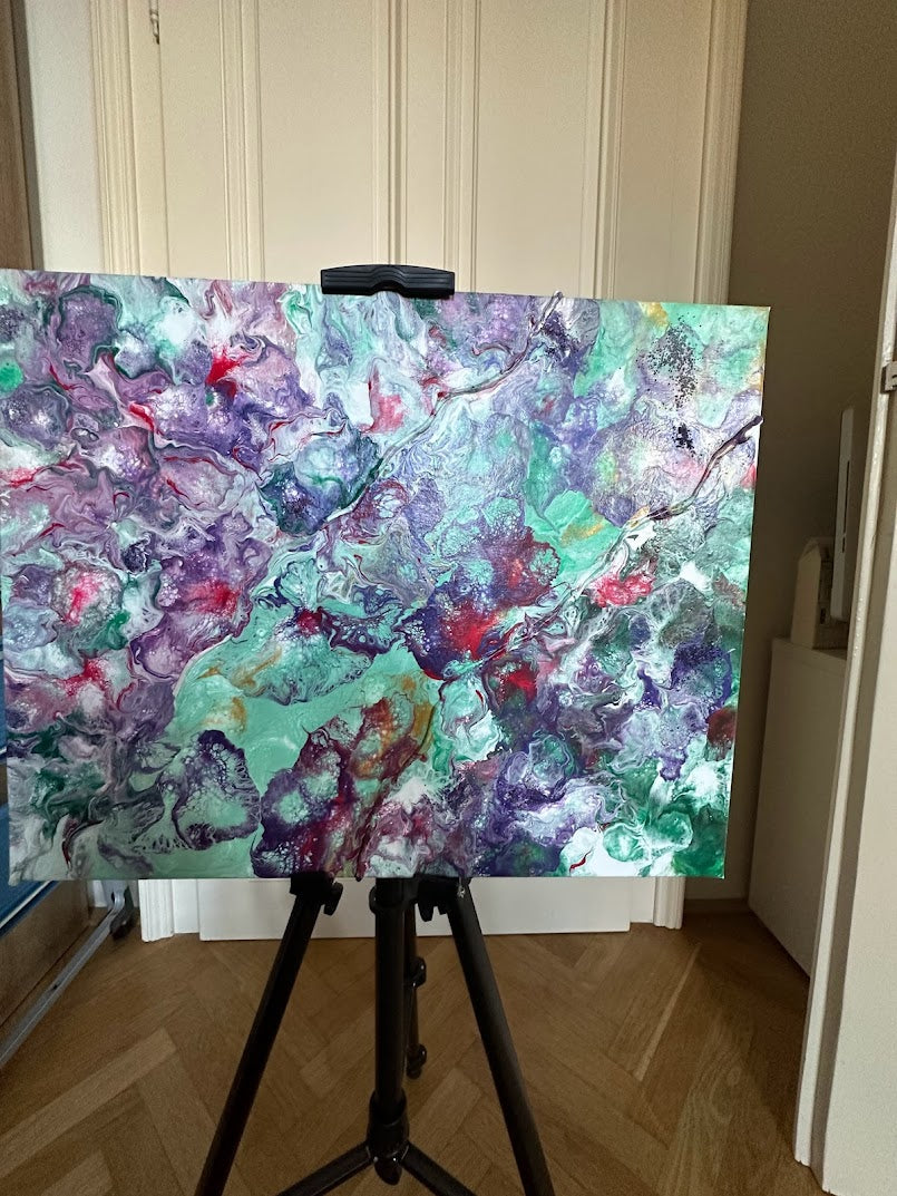 Abstract Summer Flowers. Acrylic. Canvas. 40 x 50 sm