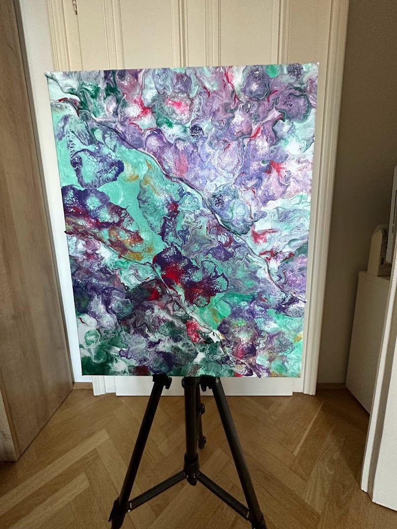 Abstract Summer Flowers. Acrylic. Canvas. 40 x 50 sm