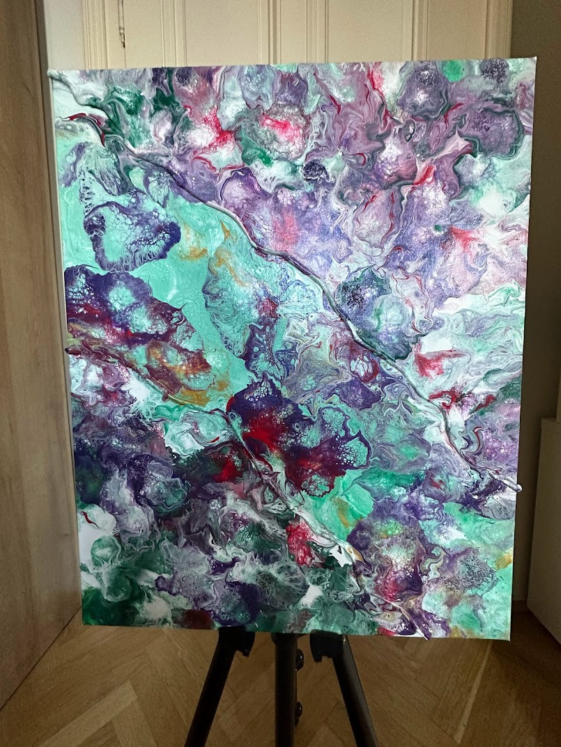 Abstract Summer Flowers. Acrylic. Canvas. 40 x 50 sm