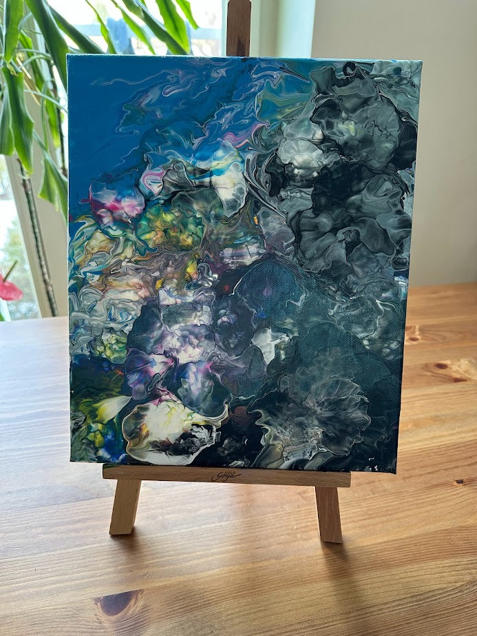 Sea &amp; Flowers. Abstract. Acrylic. Canvas. 24 x 30 sm.